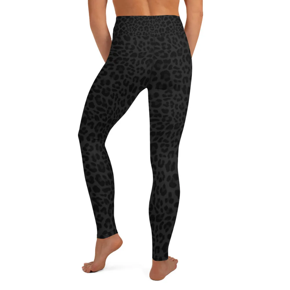 Leopard Black-Deep Navy Yoga Leggings