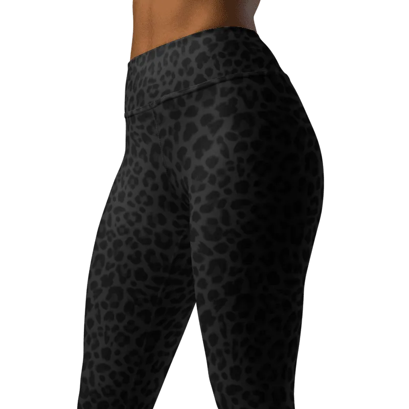 Leopard Black-Deep Navy Yoga Leggings