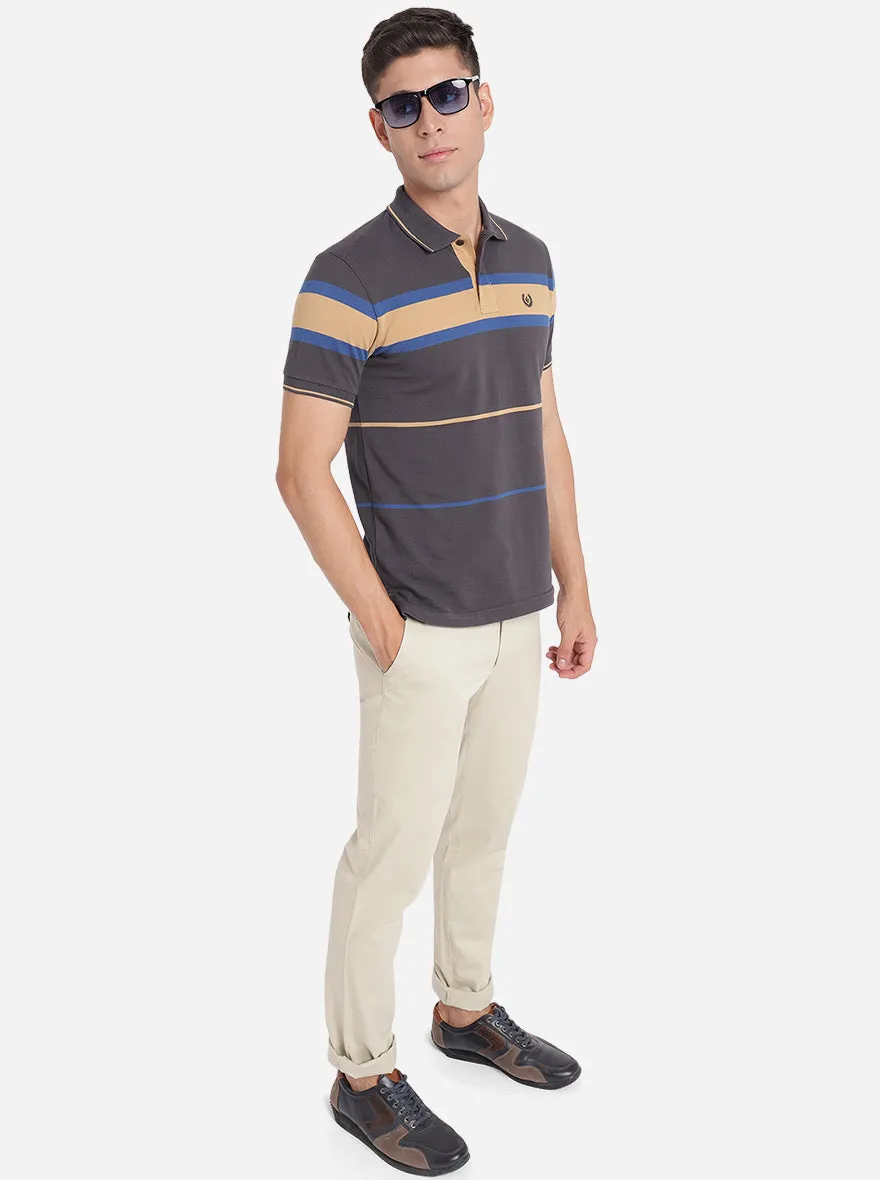 Light Beige Solid Uno Fit Casual Trouser | JadeBlue