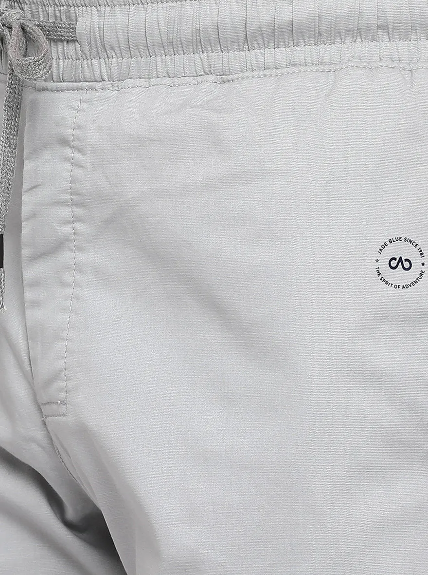 Light Grey Solid Regular Fit Track Pants | JadeBlue