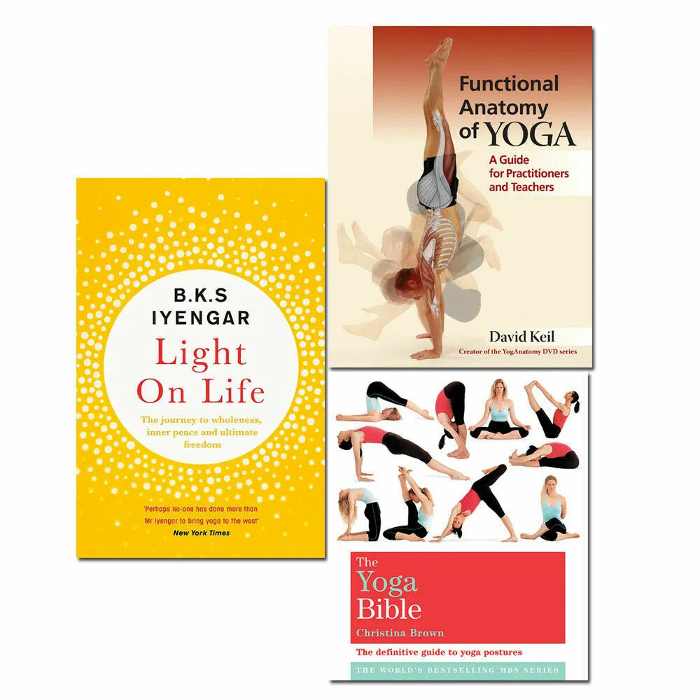 Light on Life, Functional Anatomy of Yoga, Classic Yoga Bible 3 Books Set
