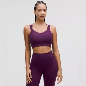Like a Cloud Ribbed Longline Bra NWT Light Support, D/DD Cup Dramatic Magenta