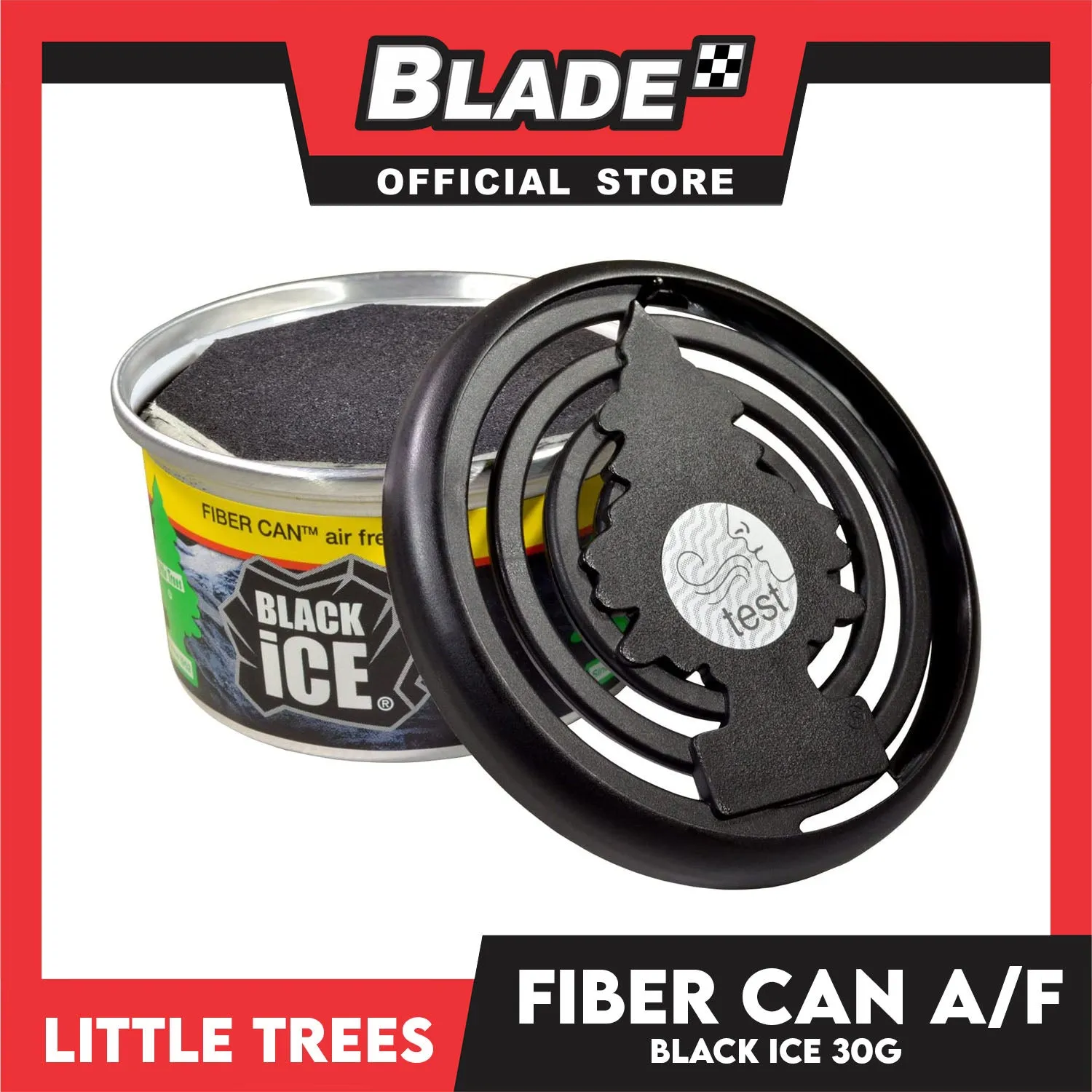 Little Trees Fiber Can Air Freshener 30g (Black Ice) Fiber Can Provides a Long-Lasting Scent for Auto or Home