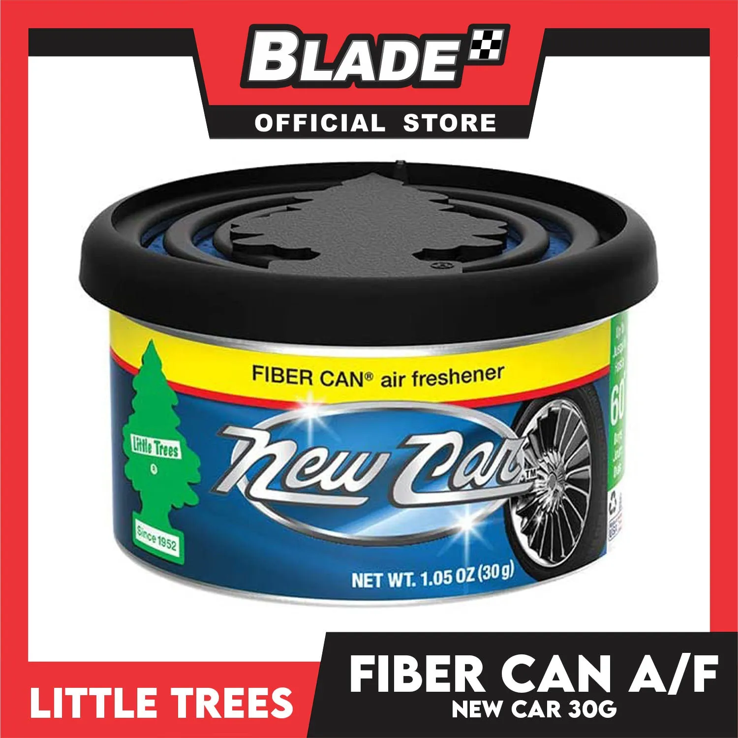 Little Trees Fiber Can Air Freshener 30g (New Car) Fiber Can Provides a Long-Lasting Scent for Auto or Home