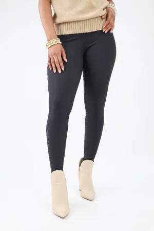 Long Yoga Pants with Key Pocket - Black