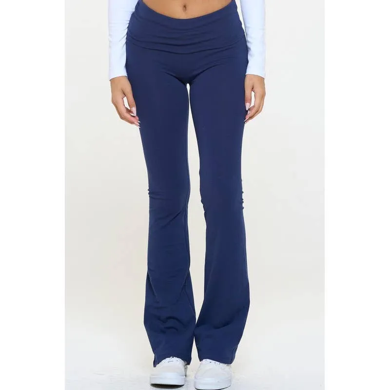 LUCY - HIGH RISE FLARE LEGGINGS YOGA PANTS (Black & Grey)