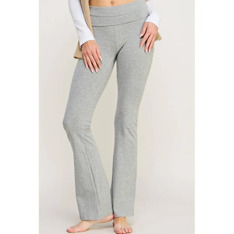 LUCY - HIGH RISE FLARE LEGGINGS YOGA PANTS (Black & Grey)