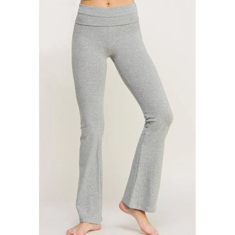 LUCY - HIGH RISE FLARE LEGGINGS YOGA PANTS (Black & Grey)
