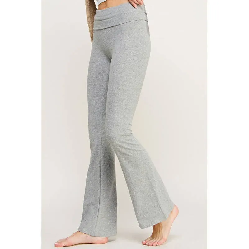 LUCY - HIGH RISE FLARE LEGGINGS YOGA PANTS (Black & Grey)
