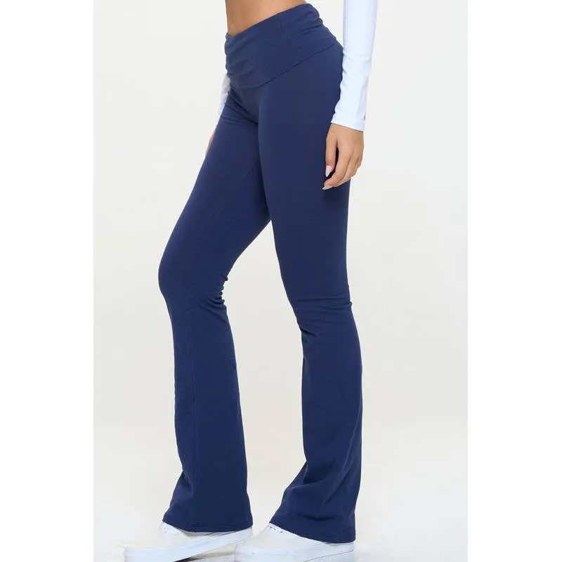 LUCY - HIGH RISE FLARE LEGGINGS YOGA PANTS (Black & Grey)