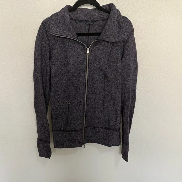 Lululemon Daily Yoga Jacket Black Swan / Herringbone Black Swan Size 8