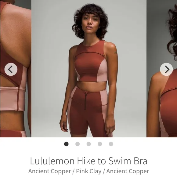 Lululemon Hike To Swim Bra in Ancient Copper/Pink Clay EUC