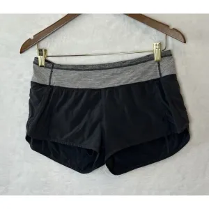 Lululemon Womens Speed Up Run Low Running Shorts Size 6 Gray Lined Low Rise