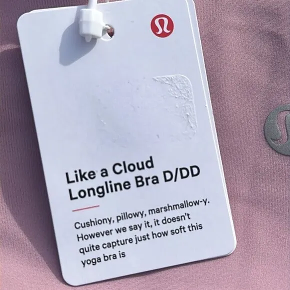 Lululemon Like a Cloud Longline Bra size 6 D/DD Cup Rose Blush NWT