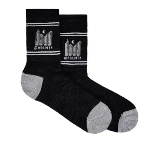 Magenta Skyline Black Socks