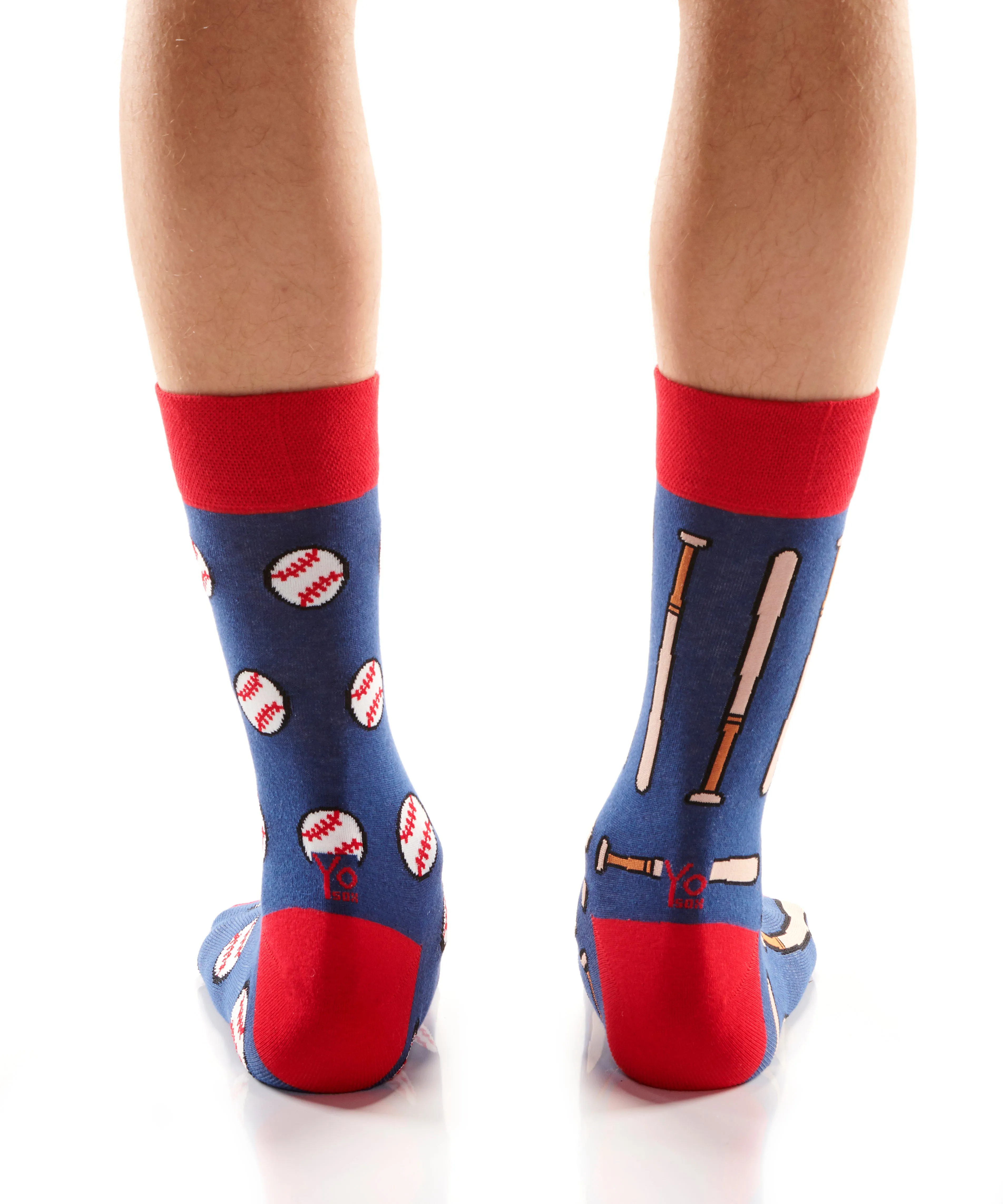 Men's Crew Sock, Balls and Bats