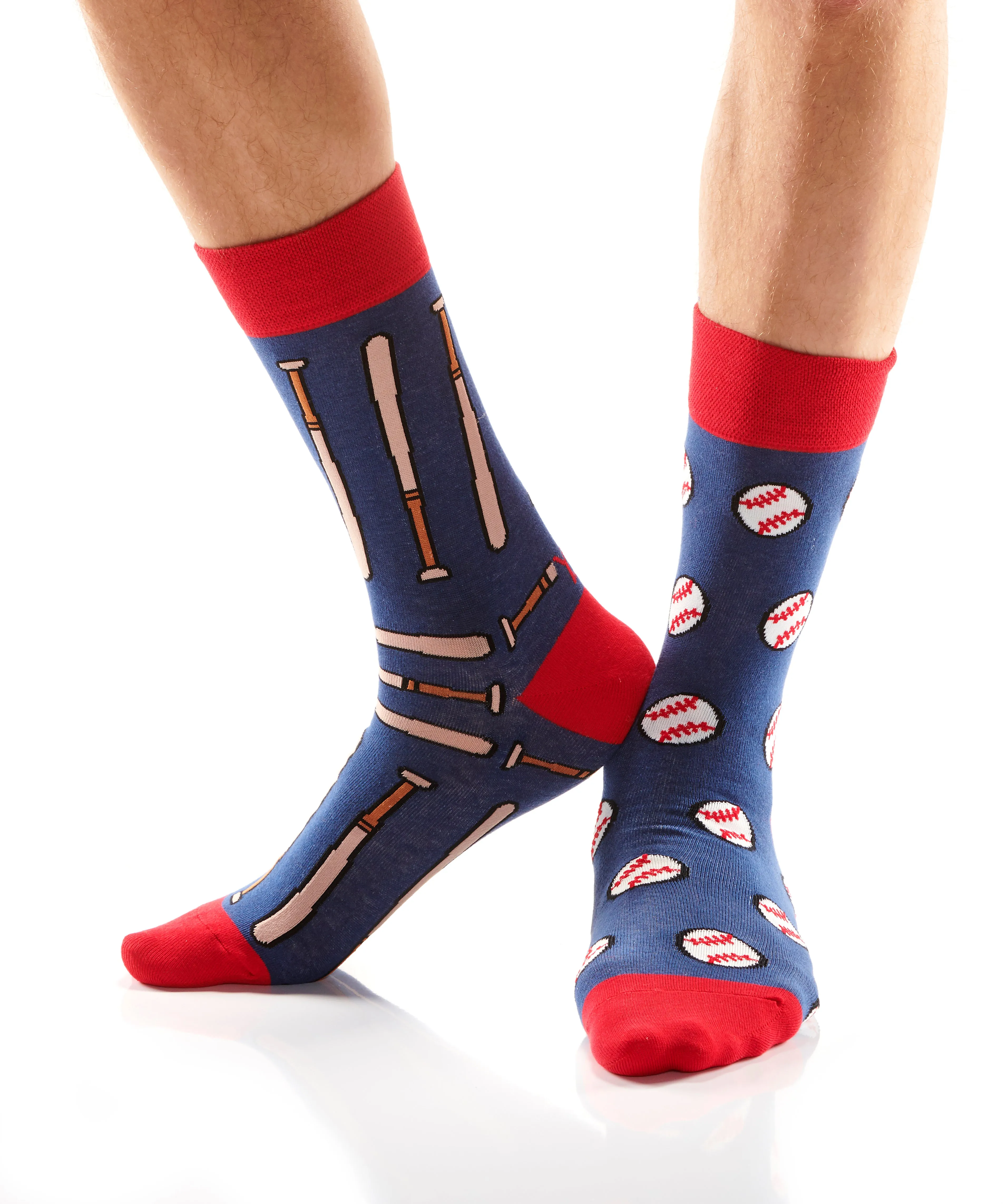 Men's Crew Sock, Balls and Bats
