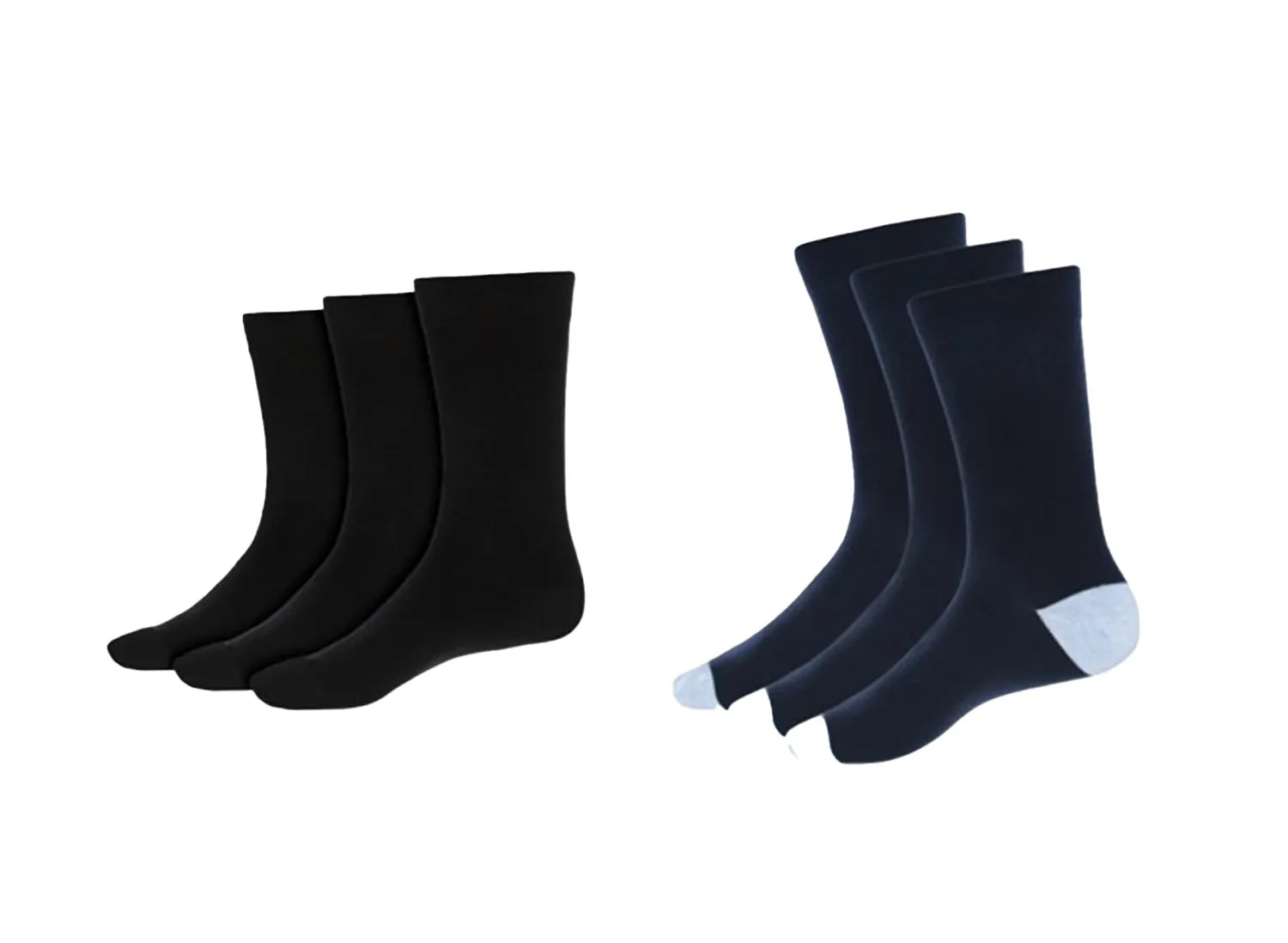 MEN’S PREMIUM ASSORTED SOLID SOCKS (Black/Navy) - 6 PK