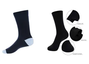 MEN’S PREMIUM ASSORTED SOLID SOCKS (Black/Navy) - 6 PK