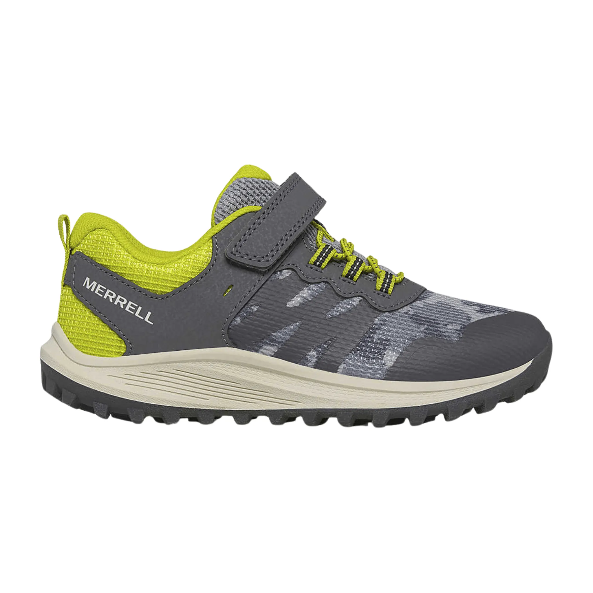 Merrell Kids' Nova 3 Shoes - Grey Camo/ Lime