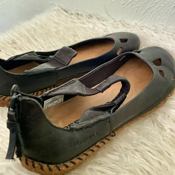 Merrell Women Size 6 36 Black Emme Leather Ankle Strap Zip Mary Jane Sport Shoe
