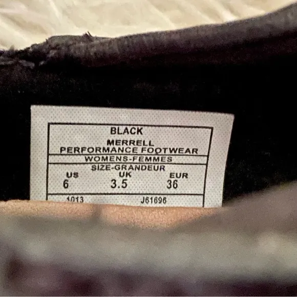 Merrell Women Size 6 36 Black Emme Leather Ankle Strap Zip Mary Jane Sport Shoe