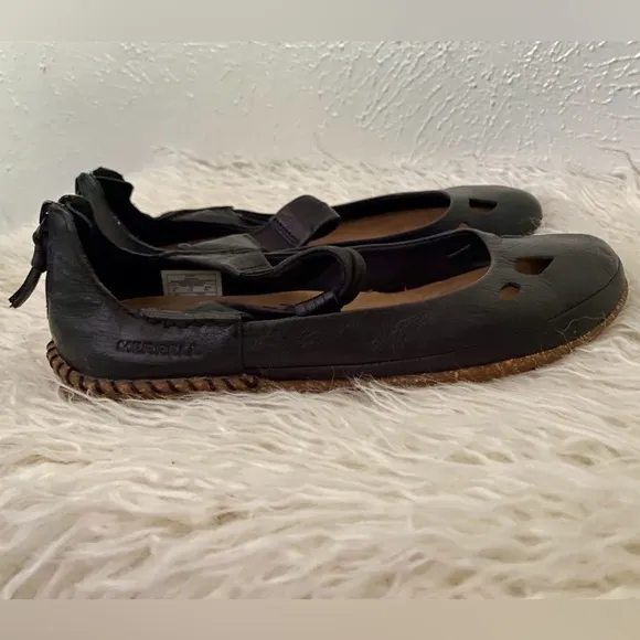 Merrell Women Size 6 36 Black Emme Leather Ankle Strap Zip Mary Jane Sport Shoe