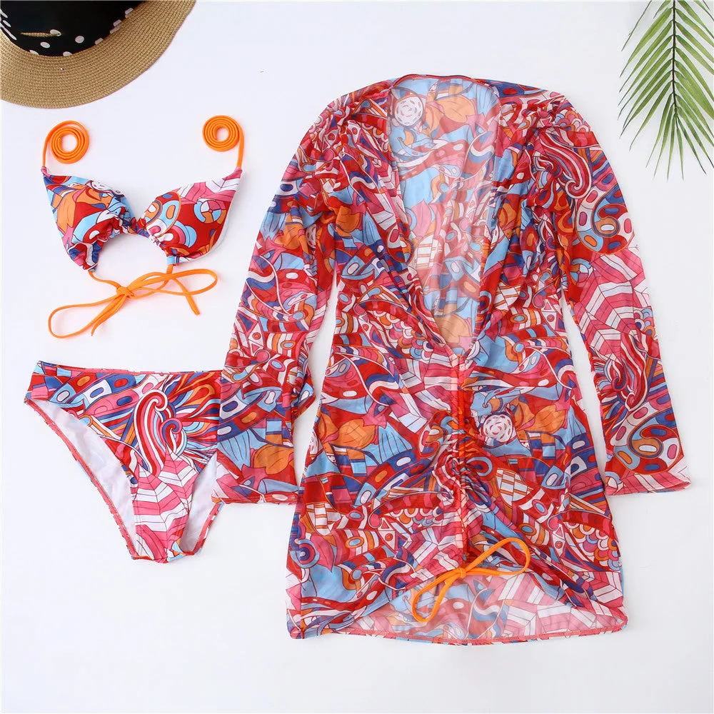 Mesh Three Piece Bikini Women trendy