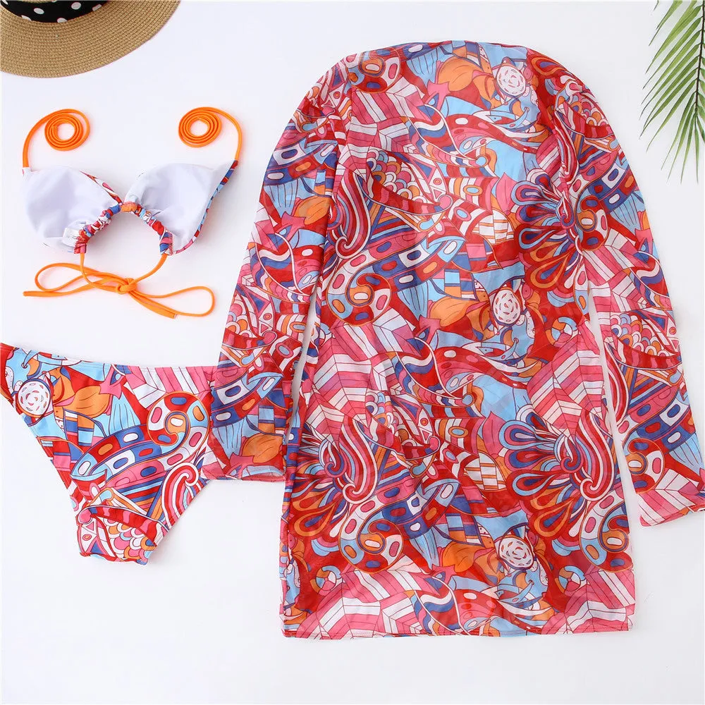 Mesh Three Piece Bikini Women trendy