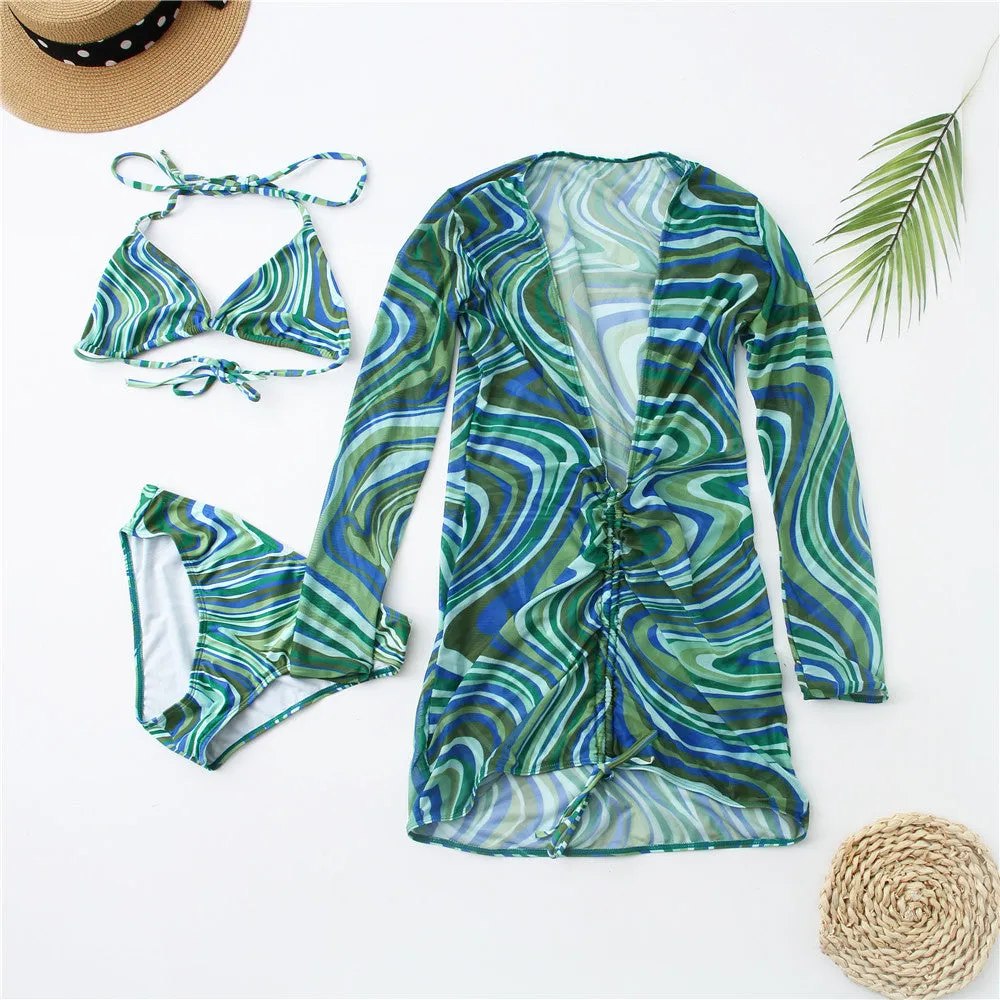Mesh Three Piece Bikini Women trendy