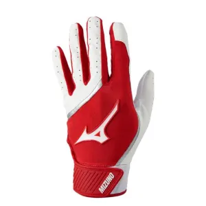 Mizuno MVP Youth Batting Glove - White/Red