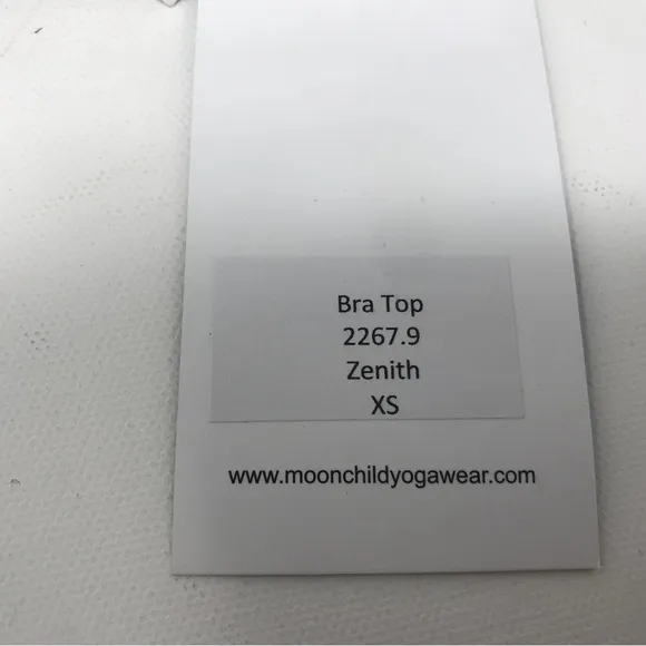 Moon Child Yoga Wear Zenith Bra Top, Women's Size XS or 4-6 - Black/Grey