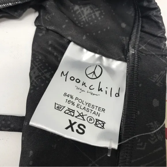 Moon Child Yoga Wear Zenith Bra Top, Women's Size XS or 4-6 - Black/Grey
