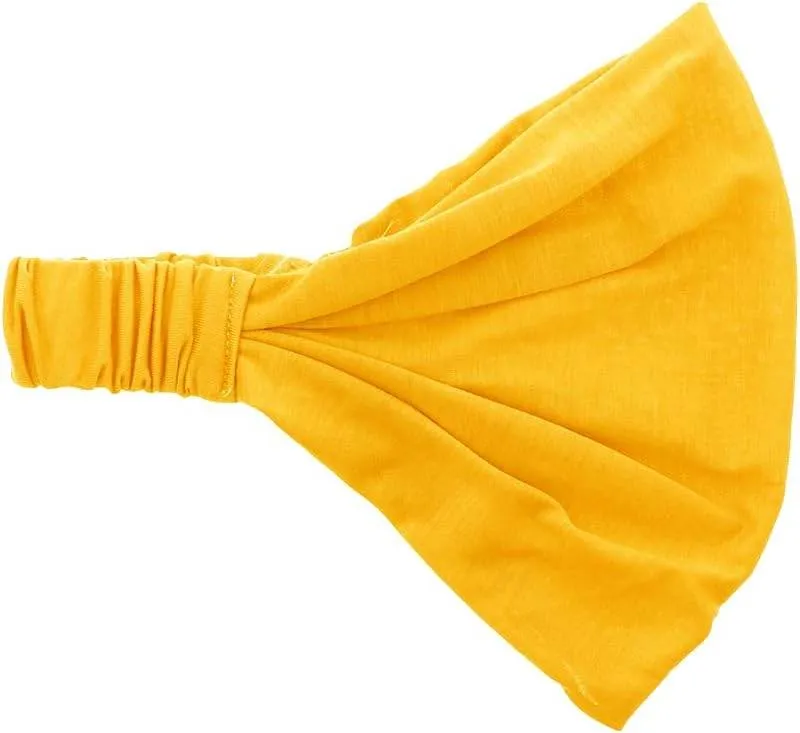 Motique Accessories Wide Cotton Head Band Solid Boho Yoga Style Soft Hairband