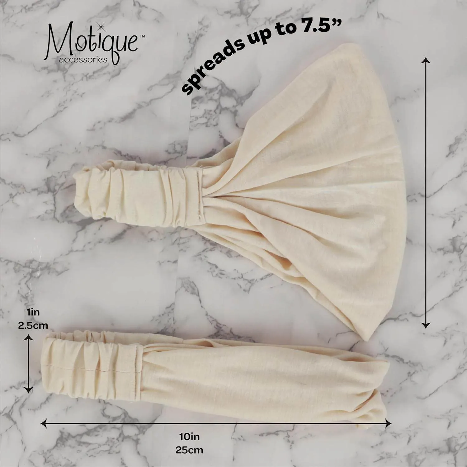 Motique Accessories Wide Cotton Head Band Solid Boho Yoga Style Soft Hairband