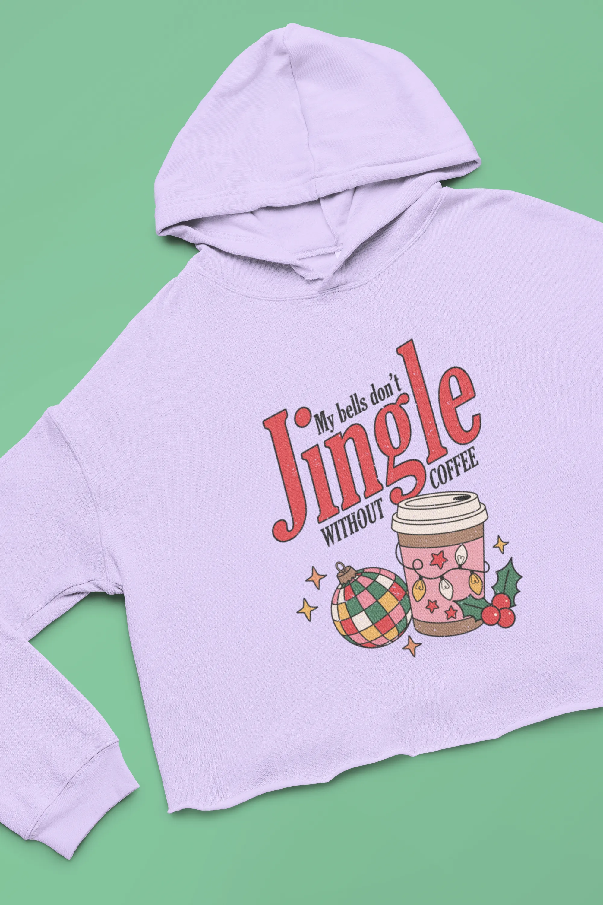 MY BELLS DON'T JINGLE CROP HOODIE
