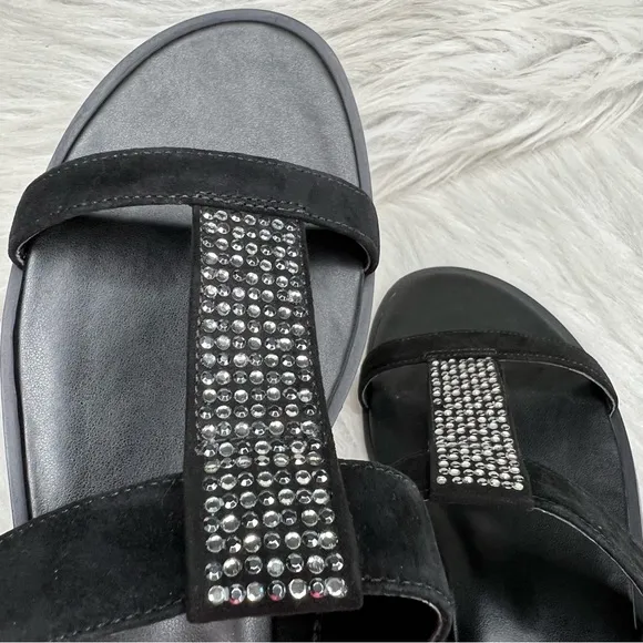 Naturalizer Farica Slide Sandals Embellished Black Size 9.5M
