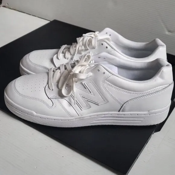 New Balance Classics Unisex BB480 Men white leather Shoes Size 11 BB480L3W EUC