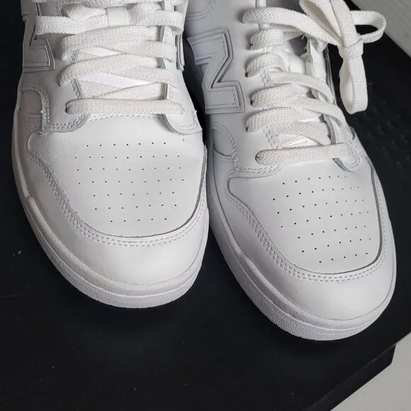 New Balance Classics Unisex BB480 Men white leather Shoes Size 11 BB480L3W EUC