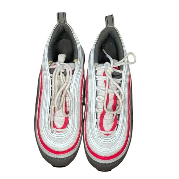 Nike Air Max 97 (GS) Size 4Y WHITE/BLACK-FLAT PEWTERBLANC/ETAIN MAT/NOIR