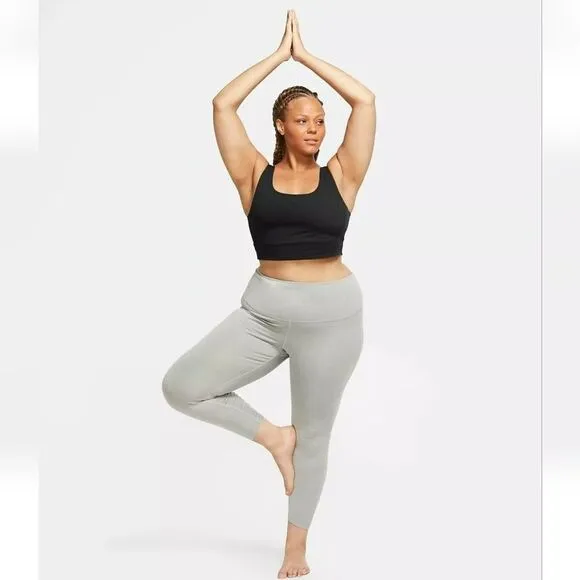 Nike Yoga Luxe Infinalon Black Training Cropped Tank NWT $50 Plus Size 3X