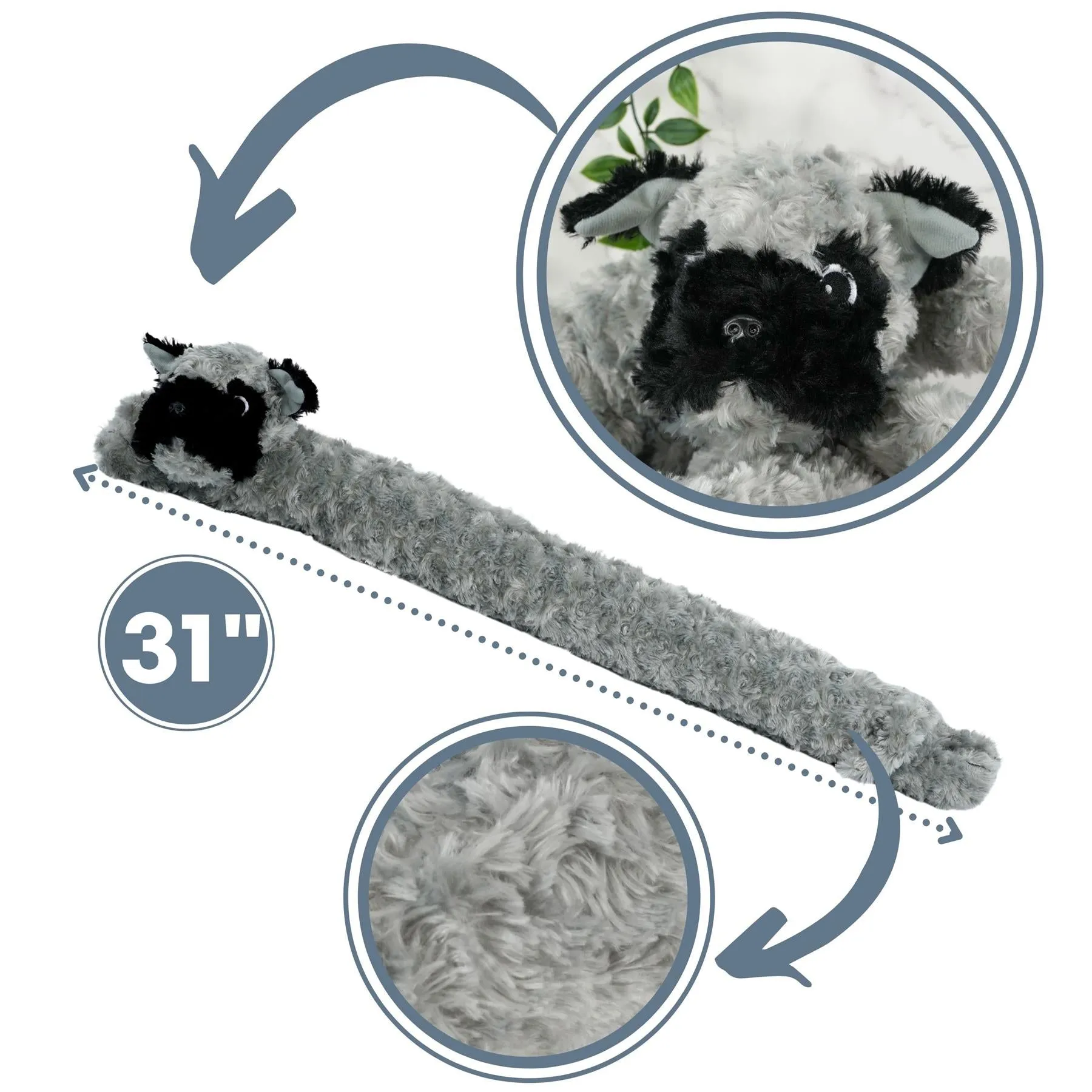 Novelty Grey Dog Draught Excluder for Doors
