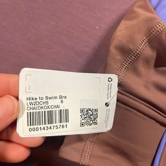 NWT - Lululemon Hike to swim bra  - size 6