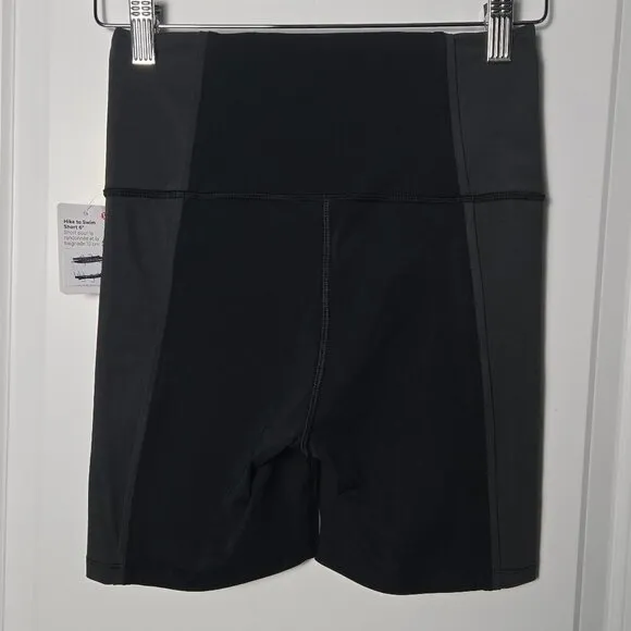 NWT Lululemon Hike to Swim Short 6&quot; - 4 Black / Graphite Grey