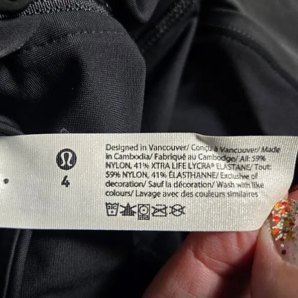 NWT Lululemon Hike to Swim Short 6&quot; - 4 Black / Graphite Grey