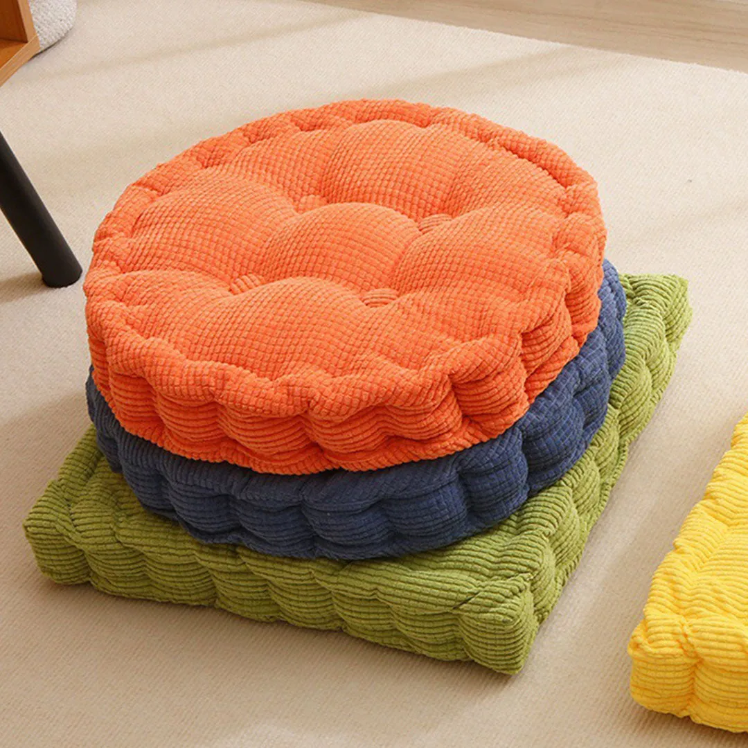 Orange Plush Round Cushion