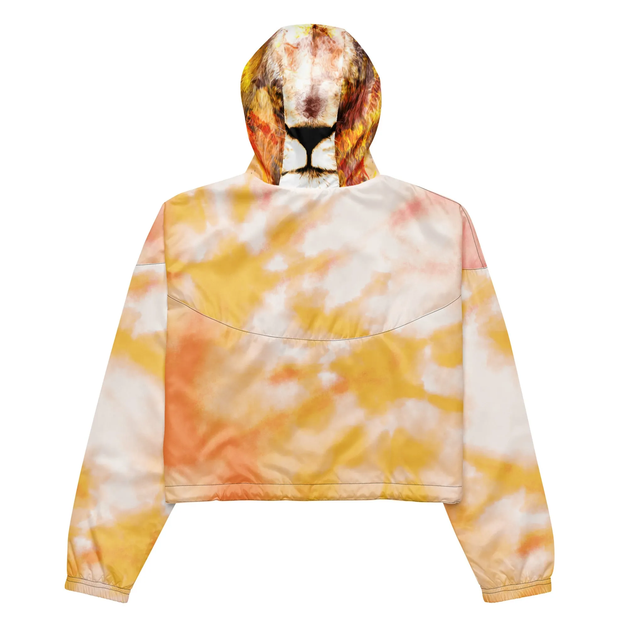 Orange Tie Dye Cropped Windbreaker
