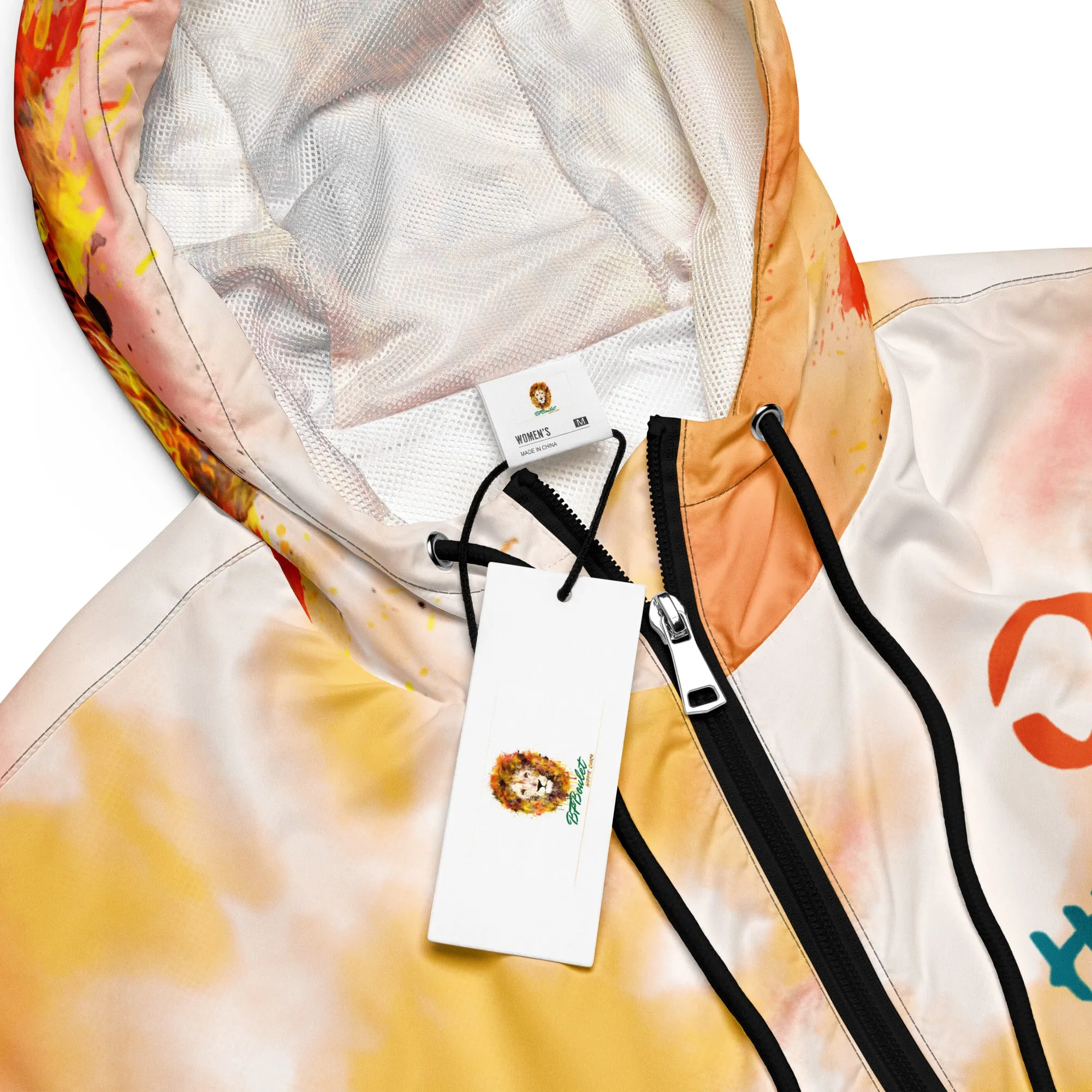 Orange Tie Dye Cropped Windbreaker