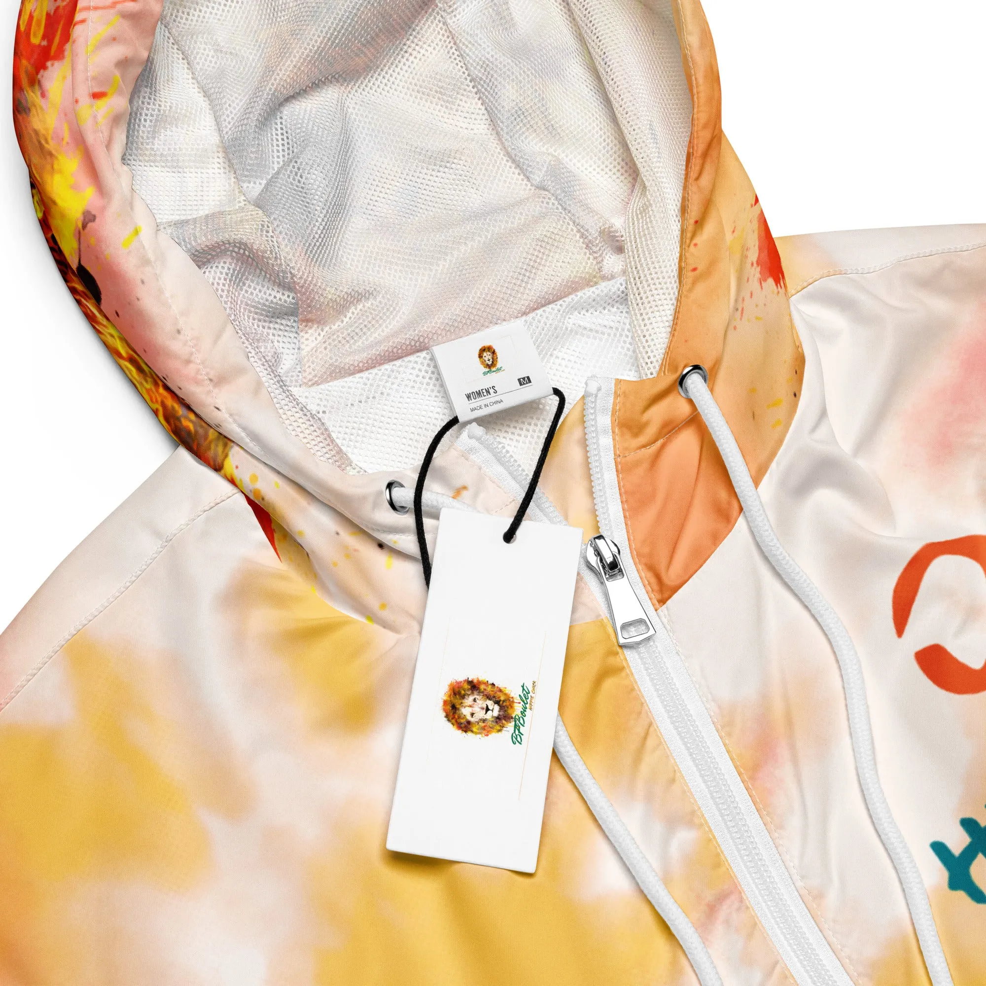 Orange Tie Dye Cropped Windbreaker