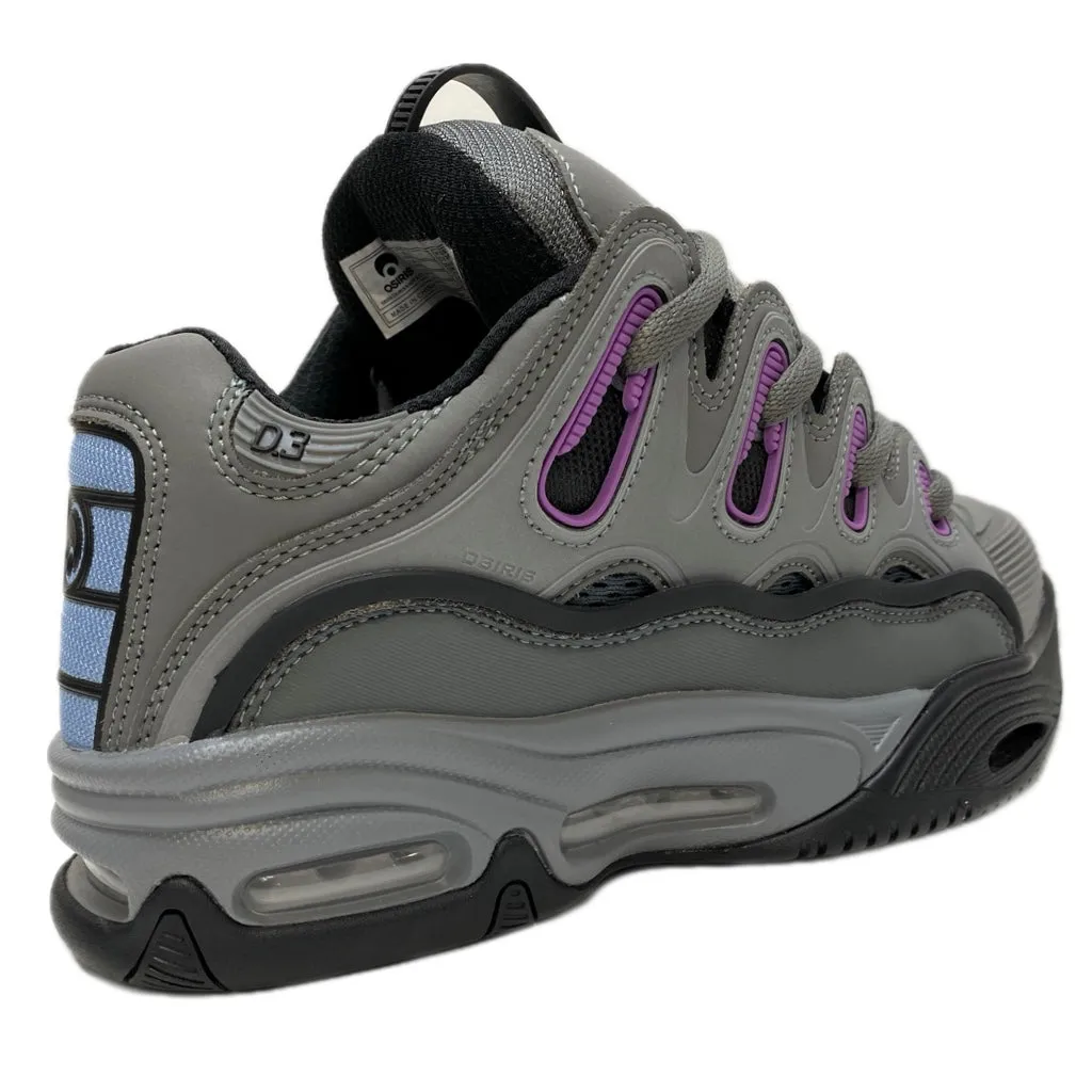 OSIRIS SHOES D3 2001 GREY PURPLE YELLOW TRAINERS